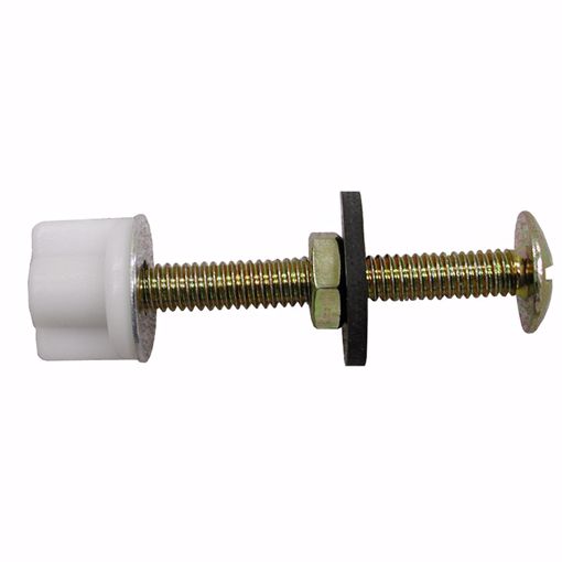 Picture of 5/16" x 3" Tank to Bowl Set with Gasket and Brass Plated Bolt and Poly Wingnut, 50 Pairs, Bagged