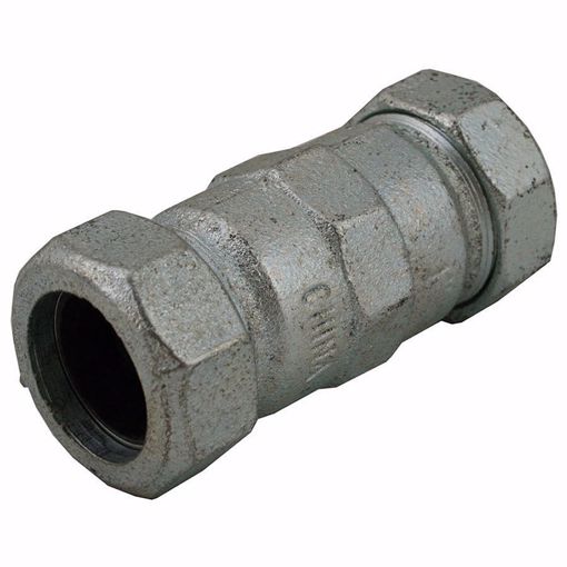 Picture of 1" Galvanized Malleable Iron Compression Coupling, Long Pattern