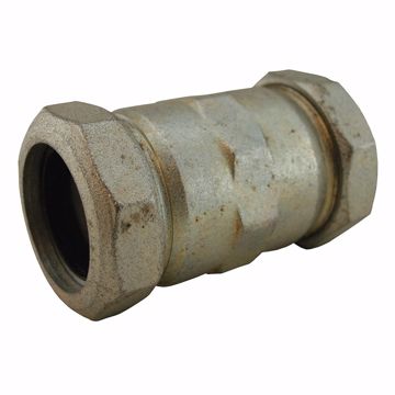 Picture of 1-1/4" Galvanized Malleable Iron Compression Coupling, Long Pattern