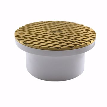 Picture of 3" x 4" PVC General Purpose Access Fitting with 5" Polished Brass Cover