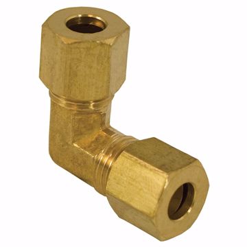 Picture of 1/2" Brass Compression 90° Elbow Bag of 10