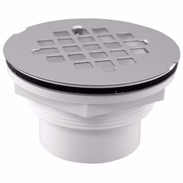 Picture of 2" PVC Drop-in Solvent Outlet Shower Stall Drain with Stainless Steel Strainer