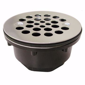 Picture of 2" ABS Shower Stall Drain with Receptor Base and Stainless Steel Strainer