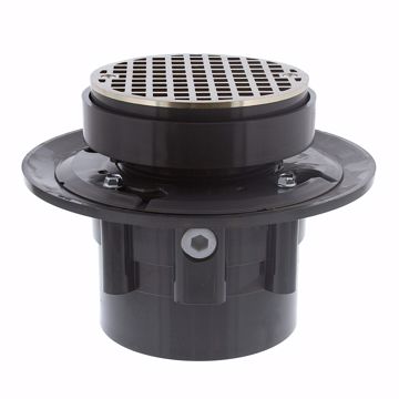 Picture of 4" LevelBest® Complete Heavy Duty Drain System with 3" Plastic Spud and 5" Nickel Bronze Strainer