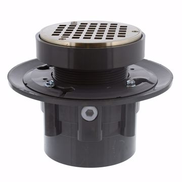 Picture of 4" LevelBest® Complete Heavy Duty Drain System with 3" Metal Spud and 5" Nickel Bronze Strainer