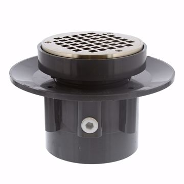Picture of 4" LevelBest® Complete Heavy Duty Slab Drain System with 3" Metal Spud and 5" Nickel Bronze Strainer
