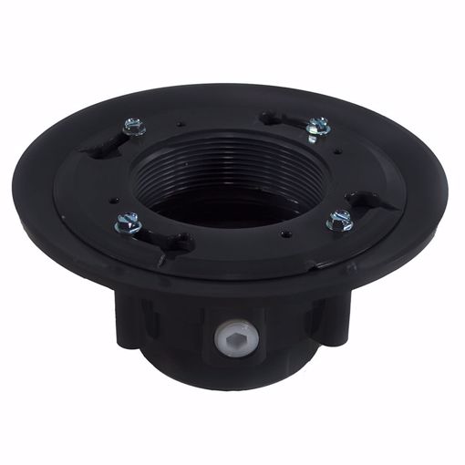 Picture of 2" x 3" PVC Heavy Duty Drain Base with Clamping Ring and Primer Tap, for 3" Spud