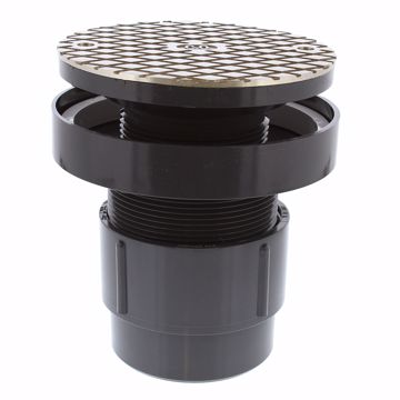 Picture of 3" x 4" LevelBest® Complete Pipe Fit Cleanout System with 3" Plastic Spud and 6" Nickel Bronze Cover