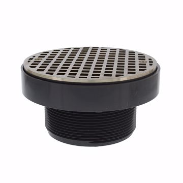 Picture of 4" LevelBest® Adapter with 3-1/2" Plastic Spud and 6" Nickel Bronze Strainer