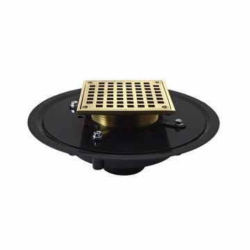 Picture of 2" Heavy Duty ABS Drain Base with 3-1/2" Metal Spud and 6" Nickel Bronze Strainer