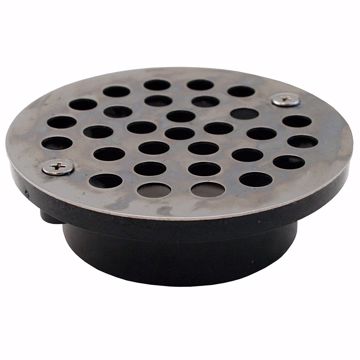 Picture of 2" x 3" General Purpose ABS Drain with 4-1/4" Stainless Steel Round Strainer