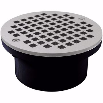Picture of 3" x 4" General Purpose ABS Drain with 5" Stainless Steel Round Strainer
