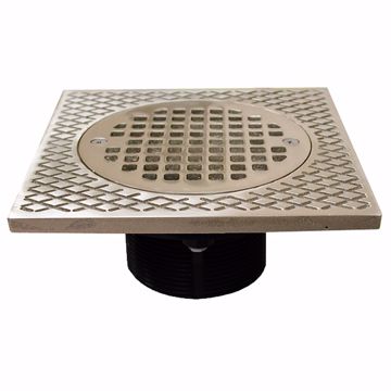 Picture of 3" IPS ABS Spud with 7" Square Top and 5" Nickel Bronze Strainer