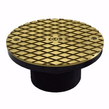 Picture of 3" ABS Cleanout Spud with 6" Polished Brass Round Cover