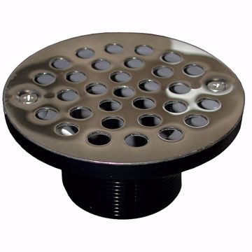 Picture of 2" ABS IPS Plastic Spud with 4" Chrome Plated Round Strainer