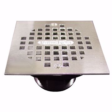 Picture of 2" ABS IPS Plastic Spud with 4" Chrome Plated Square Strainer