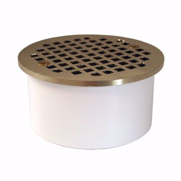 Picture of 3" PVC Inside Pipe Fit Drain with 3-1/2" Nickel Bronze Round Strainer