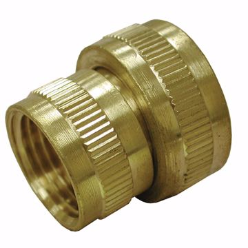 Picture of 3/4" FHT x 1/2" FPT Swivel Brass Garden Hose Adapter