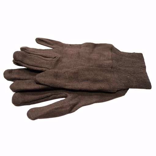 Picture of Brown Cotton Jersey Work Gloves, 12 Pairs