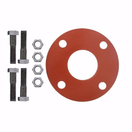 Picture of 2-1/2" Red Rubber Full Face Gasket Kit, 5/8" x 3" Bolt Size