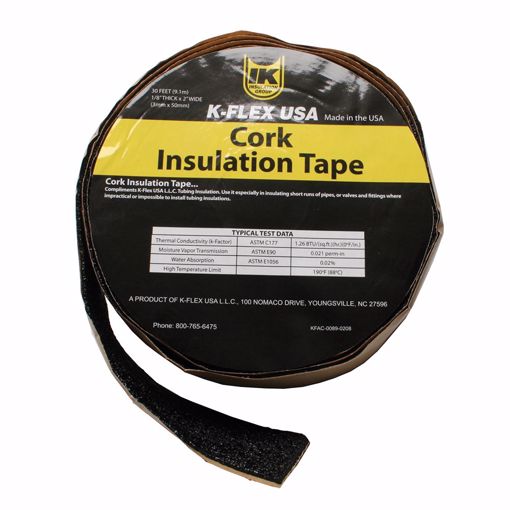 Picture of 1/8” x 2” x 30’ Cork Insulation Tape, Black
