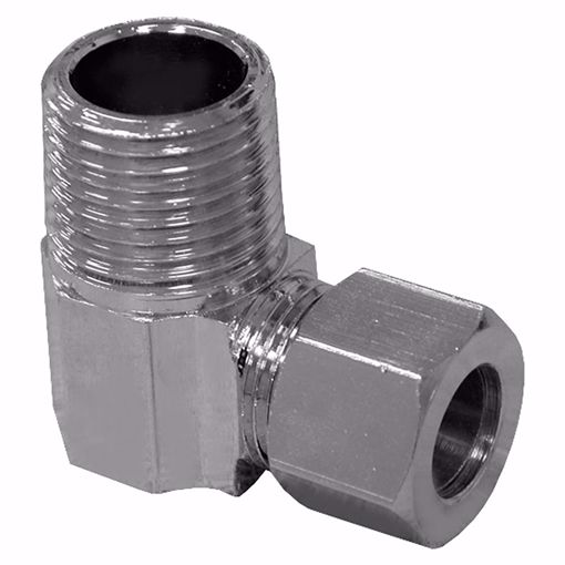 Picture of 3/8" x 1/2" Chrome Plated Compression x Male 90° Elbow