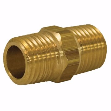 Picture of 1/4" Yellow Brass Hex Nipple