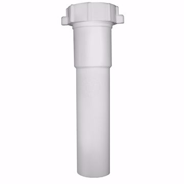 Picture of 1-1/4" x 6" White Plastic Slip Joint Extension Tube