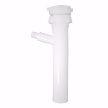 Picture of 1-1/2" x 8" x 3/4" White Plastic Direct Connection Dishwasher Tailpiece