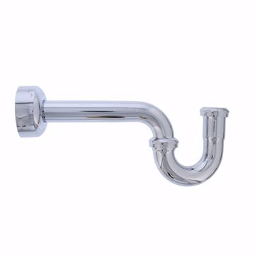 Picture of 1-1/4" Chrome Plated Brass P-Trap with Box Escutcheon Less Cleanout 17 Gauge