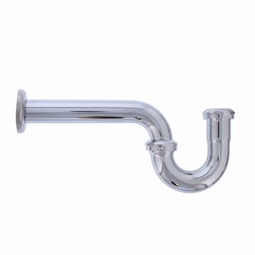 Picture of 1-1/2" Chrome Plated Brass P-Trap with Shallow Escutcheon Less Cleanout 20 Gauge