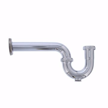 Picture of 1-1/4" Chrome Plated Brass P-Trap with Shallow Escutcheon with Cleanout 20 Gauge