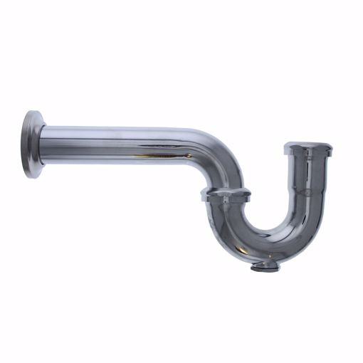 Picture of 1-1/2" Chrome Plated Brass P-Trap with Shallow Escutcheon with Cleanout 17 Gauge