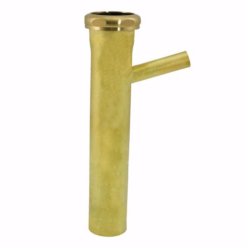 Picture of 1-1/2" x 8" Rough Brass Slip Joint Tailpiece with 1/2" Sweat Branch 17 Gauge