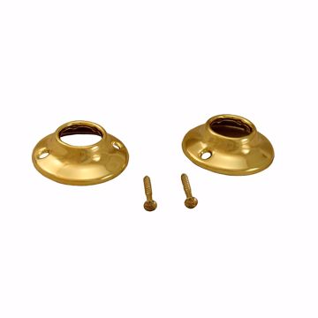 Picture of Polished Brass Shower Rod Flange with Set Screws