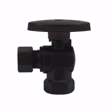 Picture of 3/8" FIP x 3/8" OD Comp Quarter-Turn Angle Supply Stop Valve, Oil Rubbed Bronze
