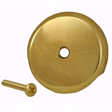 Picture of Polished Brass One-Hole Overflow Plate with Screw