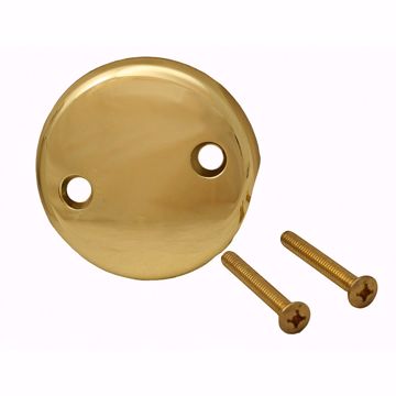 Picture of Polished Brass Two-Hole Overflow Plate with Screws