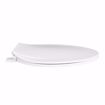 Picture of White Plastic Utility Toilet Seat, Closed Front with Cover, Elongated