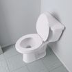 Picture of White Plastic Utility Toilet Seat, Closed Front with Cover, Elongated