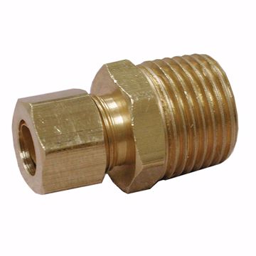 Picture of 1/4" x 1/4" Brass Compression x MIP Connector, Bag of 10
