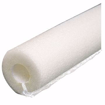 Picture of 5/8" ID (1/2" CTS 3/8" IPS) Self-Sealing White Polyethylene Foam Pipe Insulation, 1/2" Wall Thickness, 300 ft. per Carton