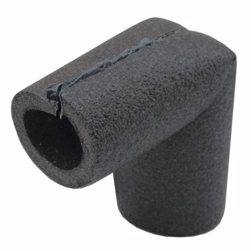 Picture of 1/2" ID Self-Sealing Black Polyethylene Foam Pipe Insulation Elbow, 3/8" Wall Thickness