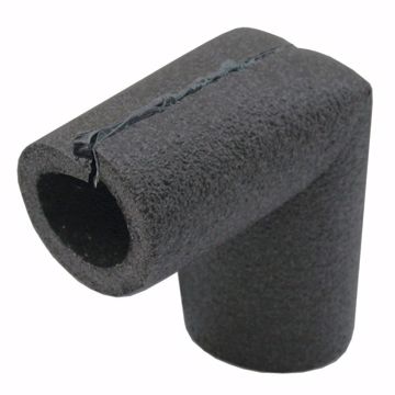 Picture of 1" ID Self-Sealing Black Polyethylene Foam Pipe Insulation Elbow, 3/8" Wall Thickness
