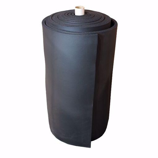 Picture of 4' x 70' Black Rubber Insulation Sheet Roll, Skin Two Sides (S2S), 1/2" Thick, 280 sq. ft. per Carton