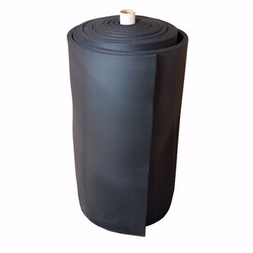 Picture of 4' x 15' Black Rubber Insulation Sheet Roll, Skin Two Sides (S2S), 2" Thick, 60 sq. ft. per Carton