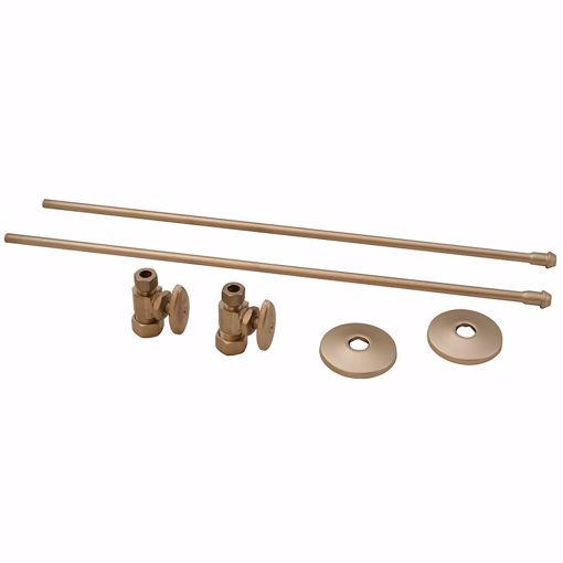 Picture of Brushed Nickel 3/8" x 20" Lavatory Supply and 3/8" x 5/8" Straight Stop Kit