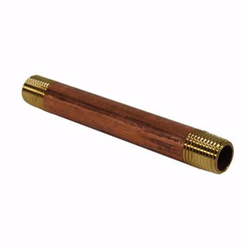 Picture of 1/2" x 9" Red Brass Pipe Nipple