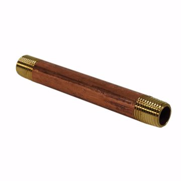 Picture of 1/2" x 12" Red Brass Pipe Nipple