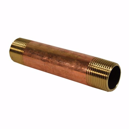 Picture of 3/4" x 10" Red Brass Pipe Nipple